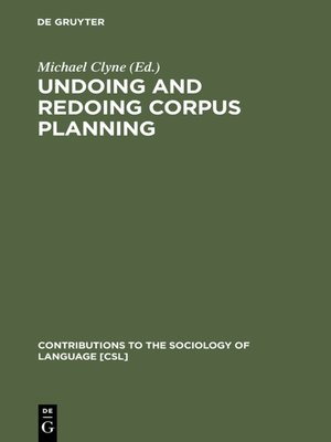 cover image of Undoing and Redoing Corpus Planning